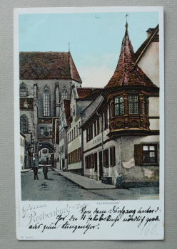 AK Gruss aus Rothenburg ob der Tauber / 1900 / Klinggasse / Strassenansicht